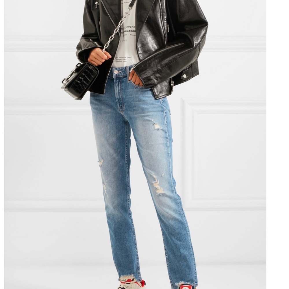 MOTHER flirt fray distressed mid-rise jean size 29